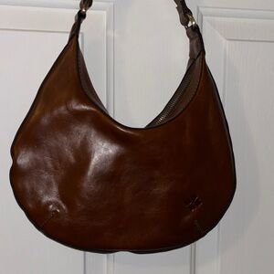 Patricia Nash Rich Brown Leather Hobo Bag
